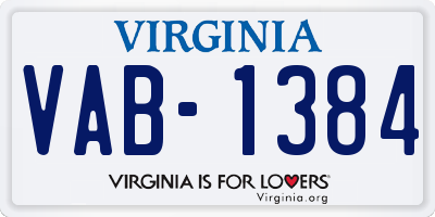 VA license plate VAB1384