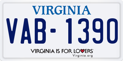 VA license plate VAB1390