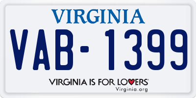 VA license plate VAB1399