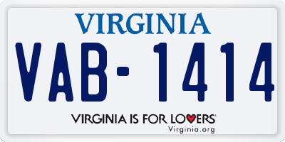 VA license plate VAB1414