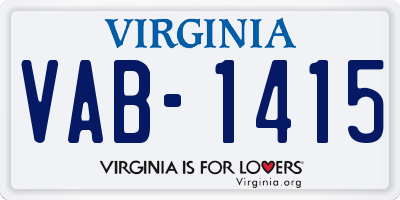 VA license plate VAB1415