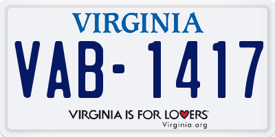 VA license plate VAB1417