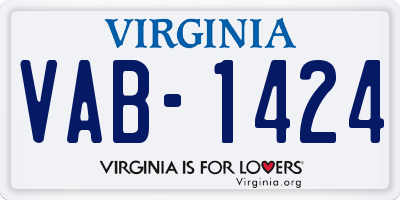 VA license plate VAB1424