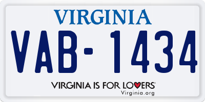 VA license plate VAB1434