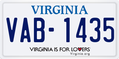 VA license plate VAB1435