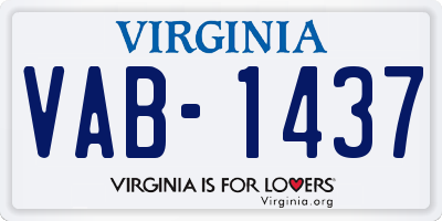 VA license plate VAB1437