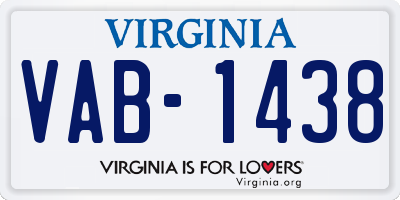 VA license plate VAB1438