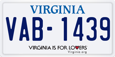 VA license plate VAB1439