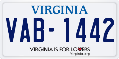 VA license plate VAB1442