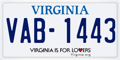 VA license plate VAB1443