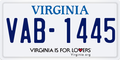 VA license plate VAB1445