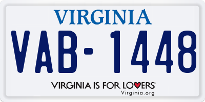 VA license plate VAB1448
