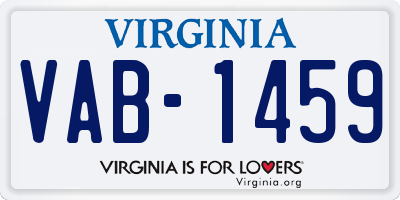 VA license plate VAB1459