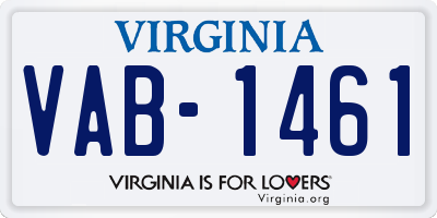 VA license plate VAB1461