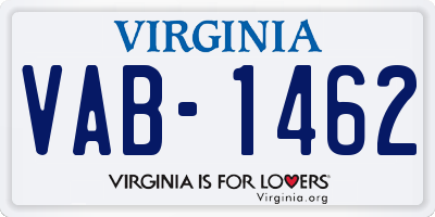 VA license plate VAB1462