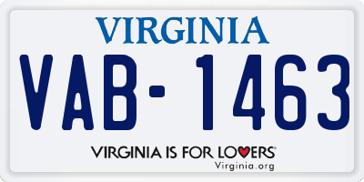 VA license plate VAB1463