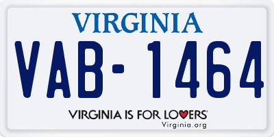 VA license plate VAB1464