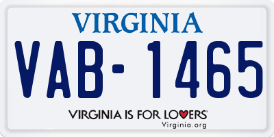 VA license plate VAB1465