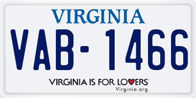 VA license plate VAB1466