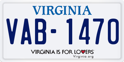 VA license plate VAB1470