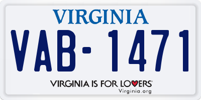 VA license plate VAB1471