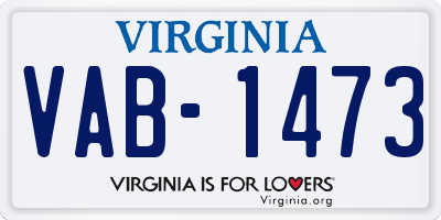 VA license plate VAB1473