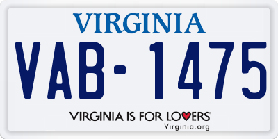 VA license plate VAB1475