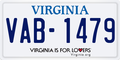 VA license plate VAB1479