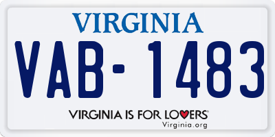 VA license plate VAB1483