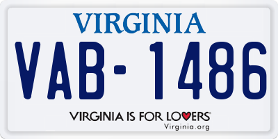 VA license plate VAB1486