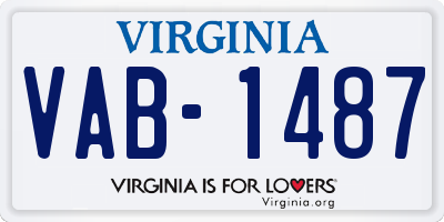 VA license plate VAB1487