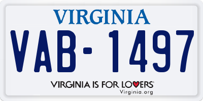 VA license plate VAB1497