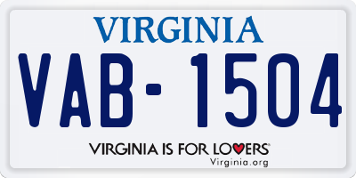 VA license plate VAB1504