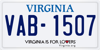 VA license plate VAB1507