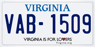 VA license plate VAB1509