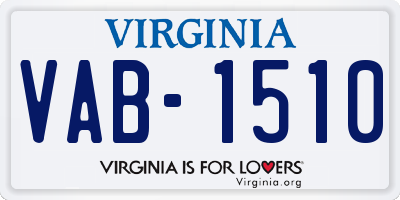 VA license plate VAB1510