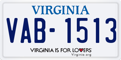 VA license plate VAB1513