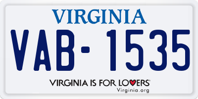 VA license plate VAB1535