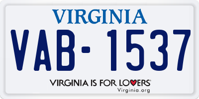 VA license plate VAB1537