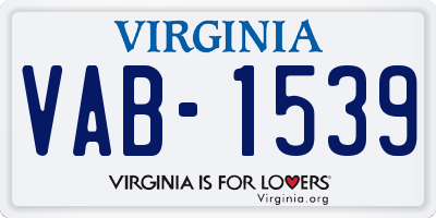 VA license plate VAB1539