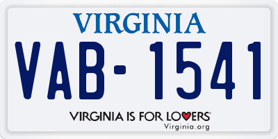 VA license plate VAB1541