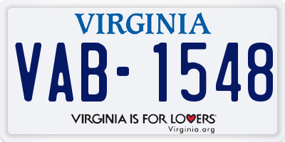 VA license plate VAB1548