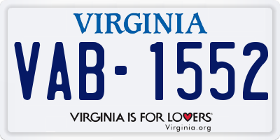 VA license plate VAB1552