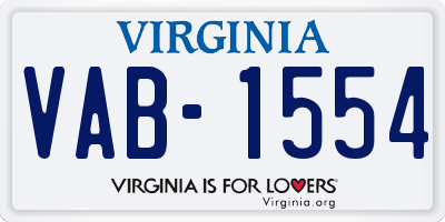 VA license plate VAB1554