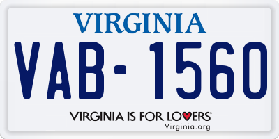 VA license plate VAB1560