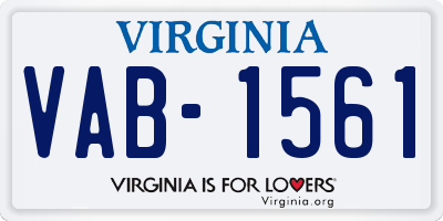 VA license plate VAB1561