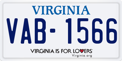 VA license plate VAB1566