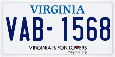 VA license plate VAB1568