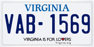 VA license plate VAB1569