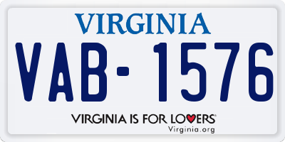 VA license plate VAB1576